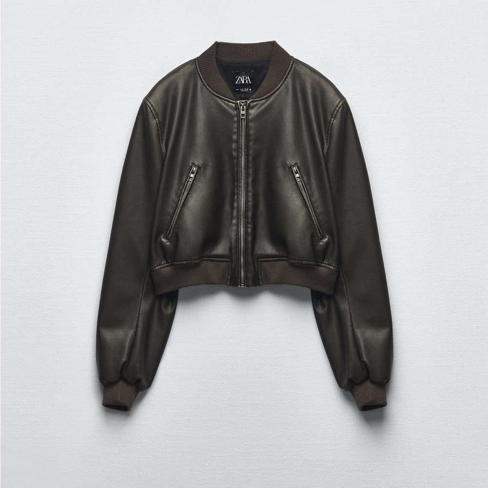 Zara Leather Bomber